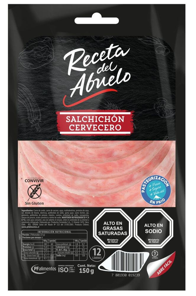 Salchichon Cervecero 150 g Receta del Abuelo - AyF Market Papudo